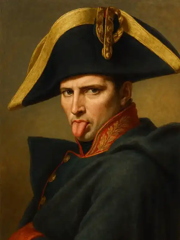 Napoleon sticking his togue out